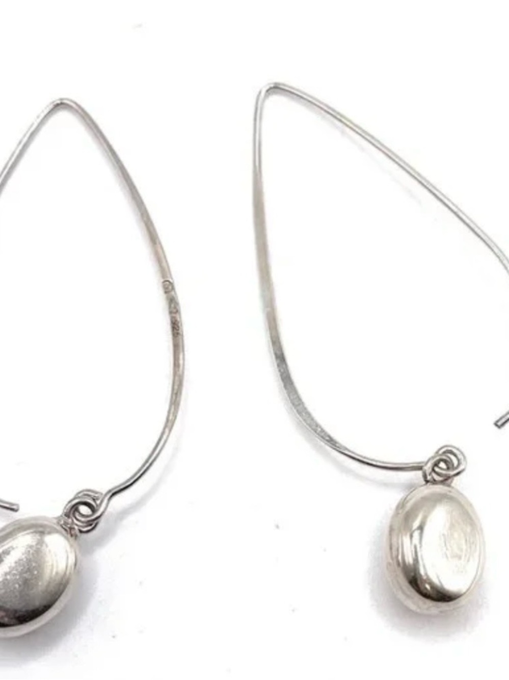 Silpada Sterling 925  Silver Teardrop Hoop Earrings with Polished Disc